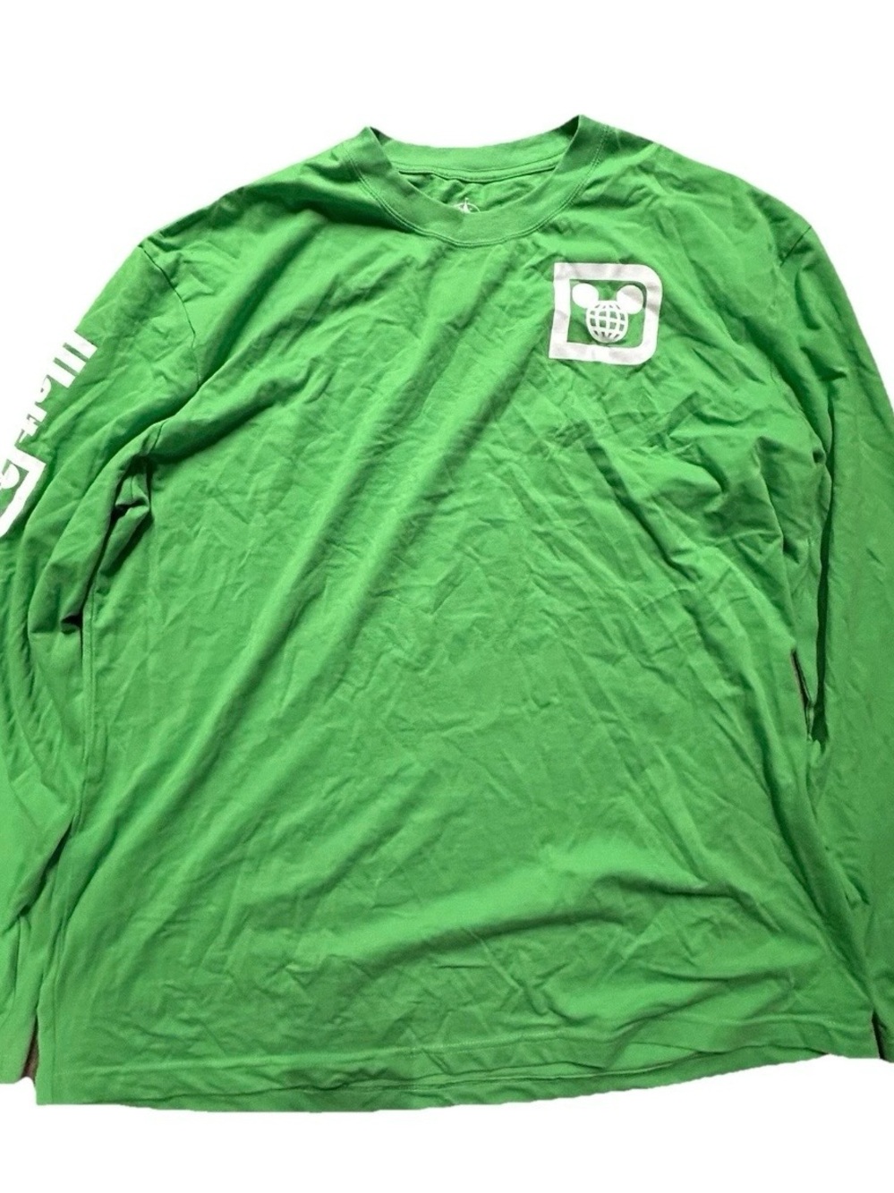 Walt Disney World Green Long Sleeve Shirt Mickey Mouse Size XXL Cotton Blend